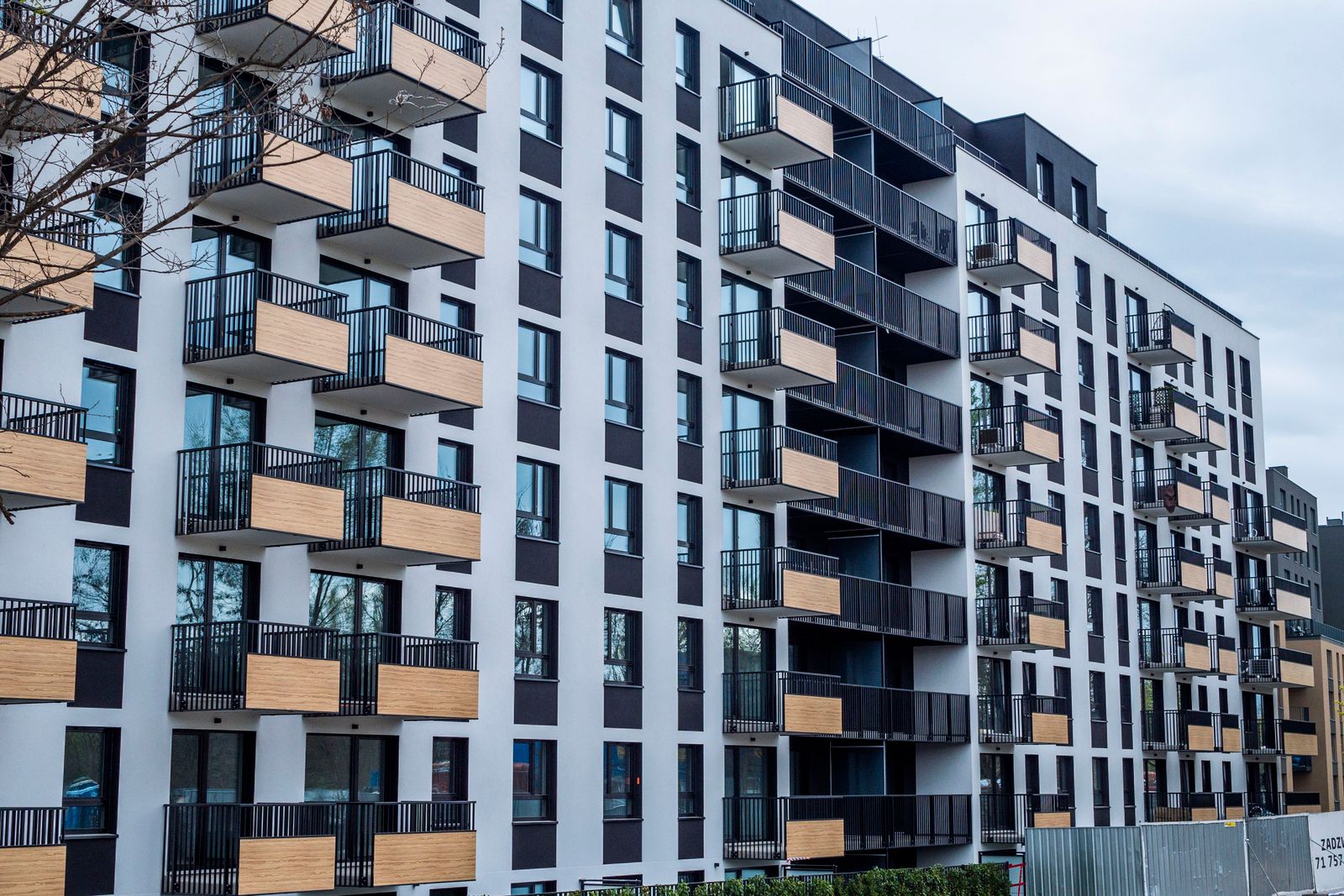 Facade of a new residential building in France